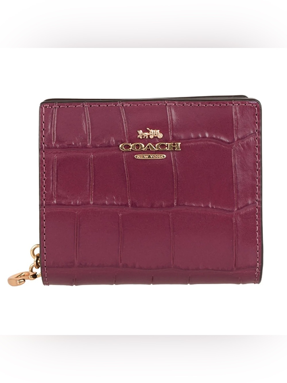 Coach Croc-Embossed Snap Wallet